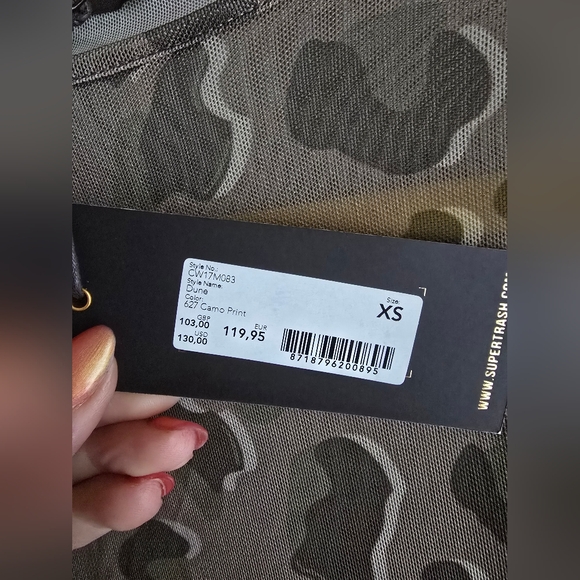 NWT Supertrash (Green) Leopard Mesh Long-Sleeve Midi-Dress Size XS - Picture 4 of 5